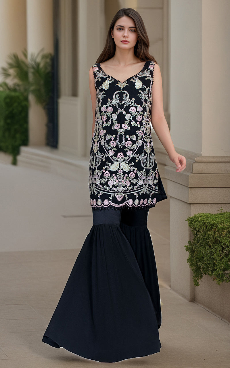Threads and Motifs | Formal Dresses 25 | Chiffon Embroidered Shirt -  Threads and Motifs Ladies Clothes - Original Designer Dress - House of Maryam