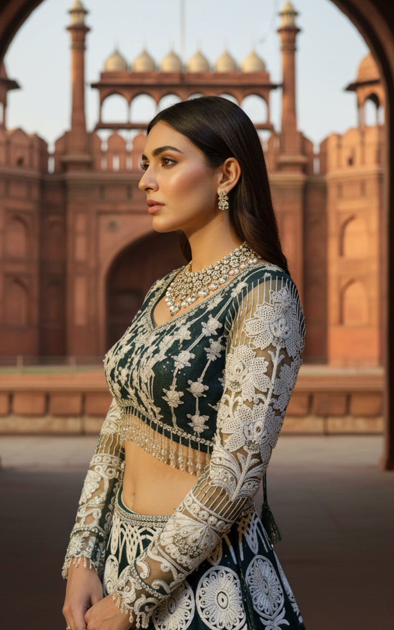 Threads and Motifs | Formal Outfits | Blouse With Lehenga-4