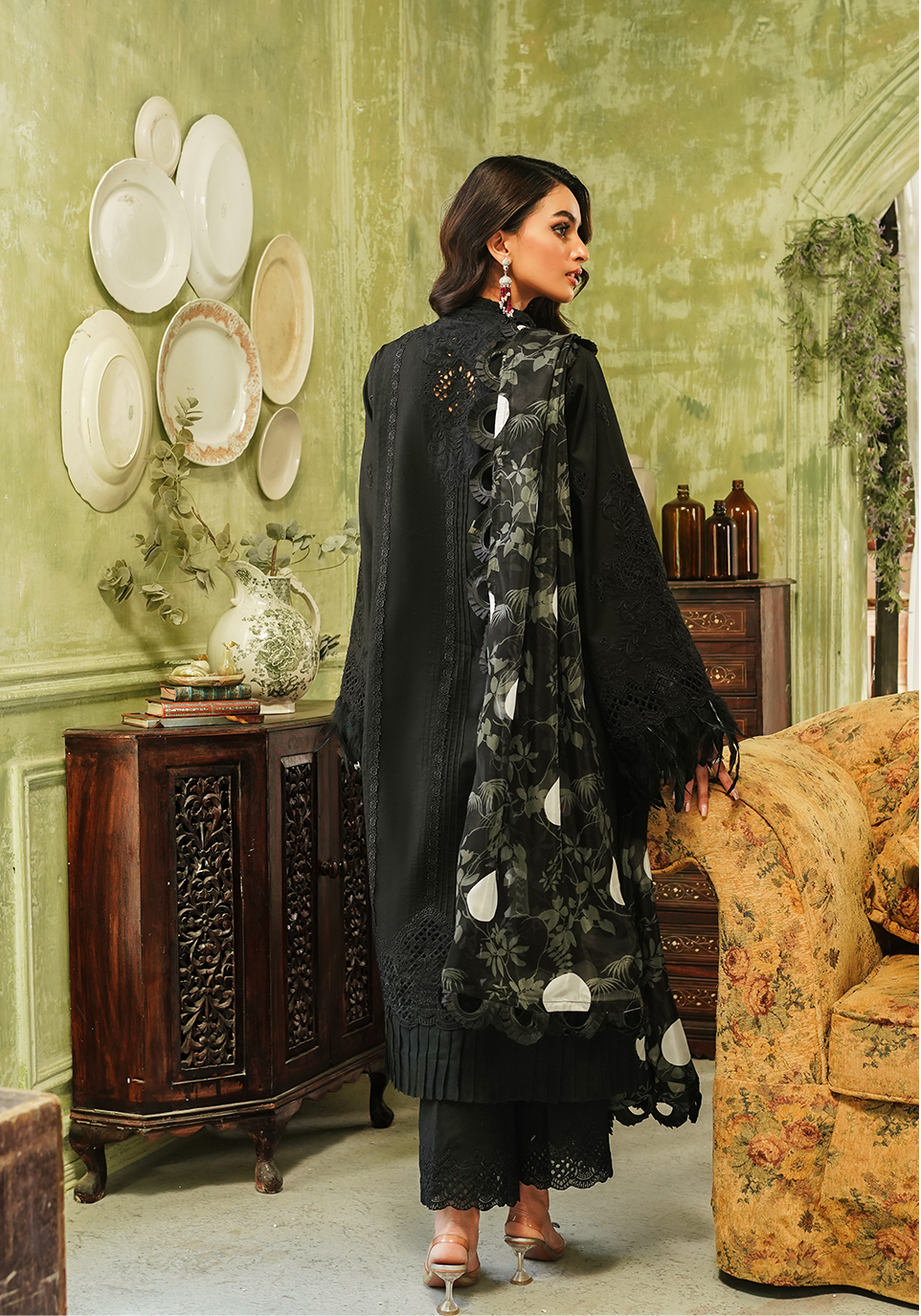 Zarqash | Tresor Luxury Lawn 24 | ZQT 005 MIDNIGHT by Designer Zarqash - House of Maryam - Pakistani Designer Ethnic Wear in {{ shop.shopifyCountryName }}