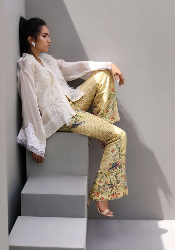 Layla Chatoor | Luxury Pret | Satin Wrap Pantstop, image 2