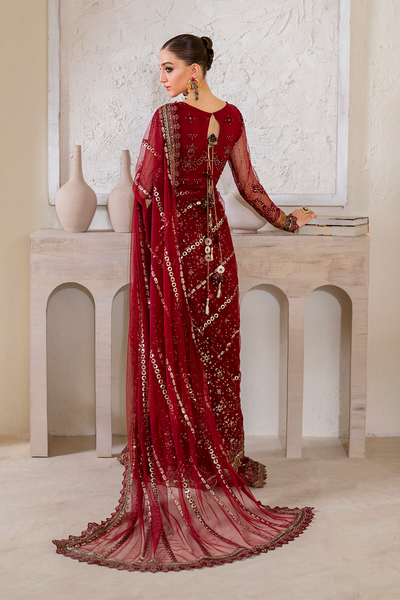 Iznik | Chinnon Chiffon | CC-49 Embroidered Net -  Iznik Formal - Original Designer Dress - House of Maryam