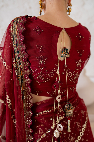 Iznik | Chinnon Chiffon | CC-49 Embroidered Net -  Iznik Formal - Original Designer Dress - House of Maryam
