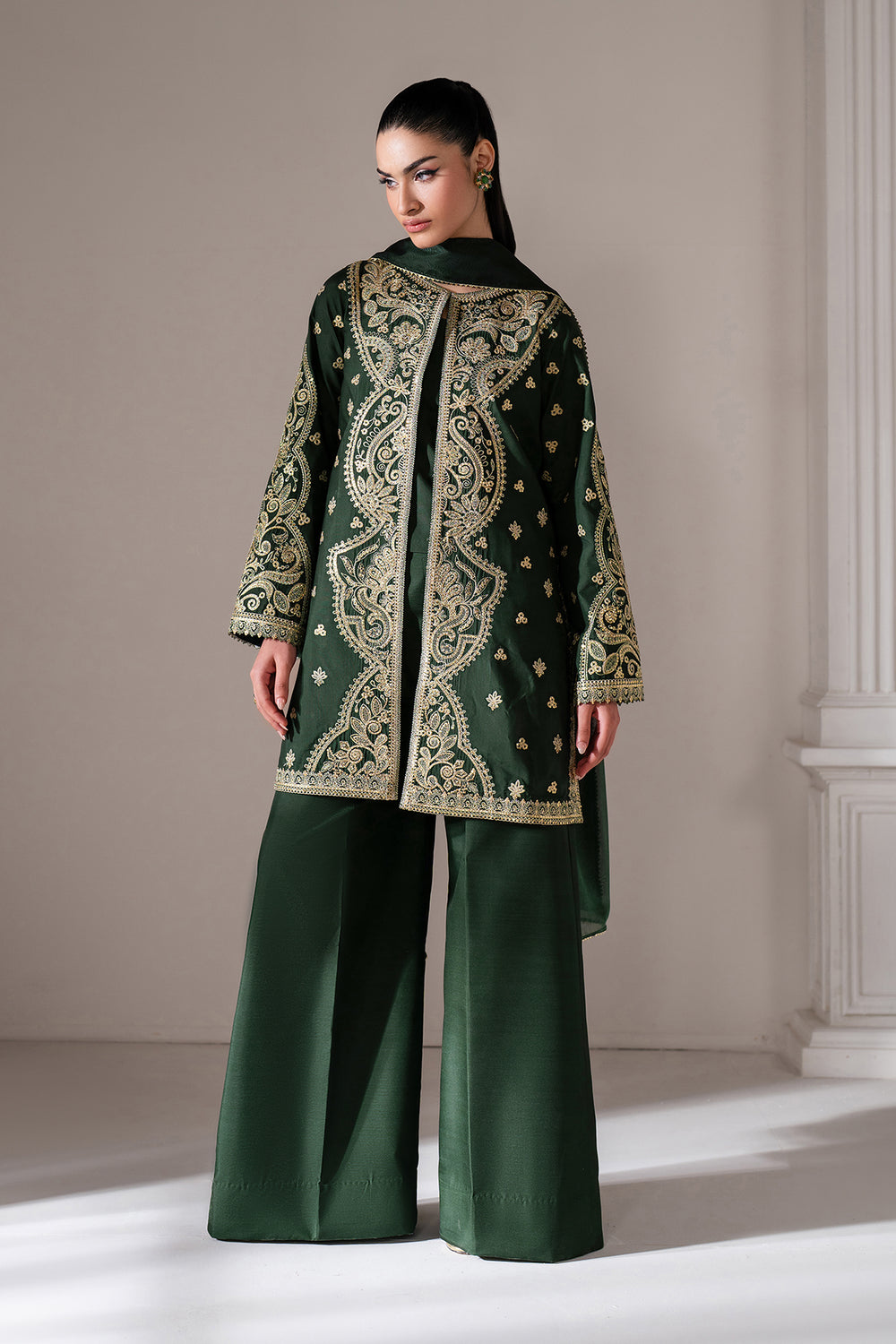 Baroque | Formals Collection | EMBROIDERED RAW SILK UF-4139, image 4