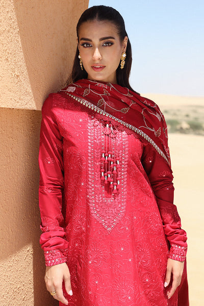Cross Stitch | Eid Lawn 24 | VERMILLION SCARLET -  Cross Stitch Luxury - Original Designer Dress - House of Maryam