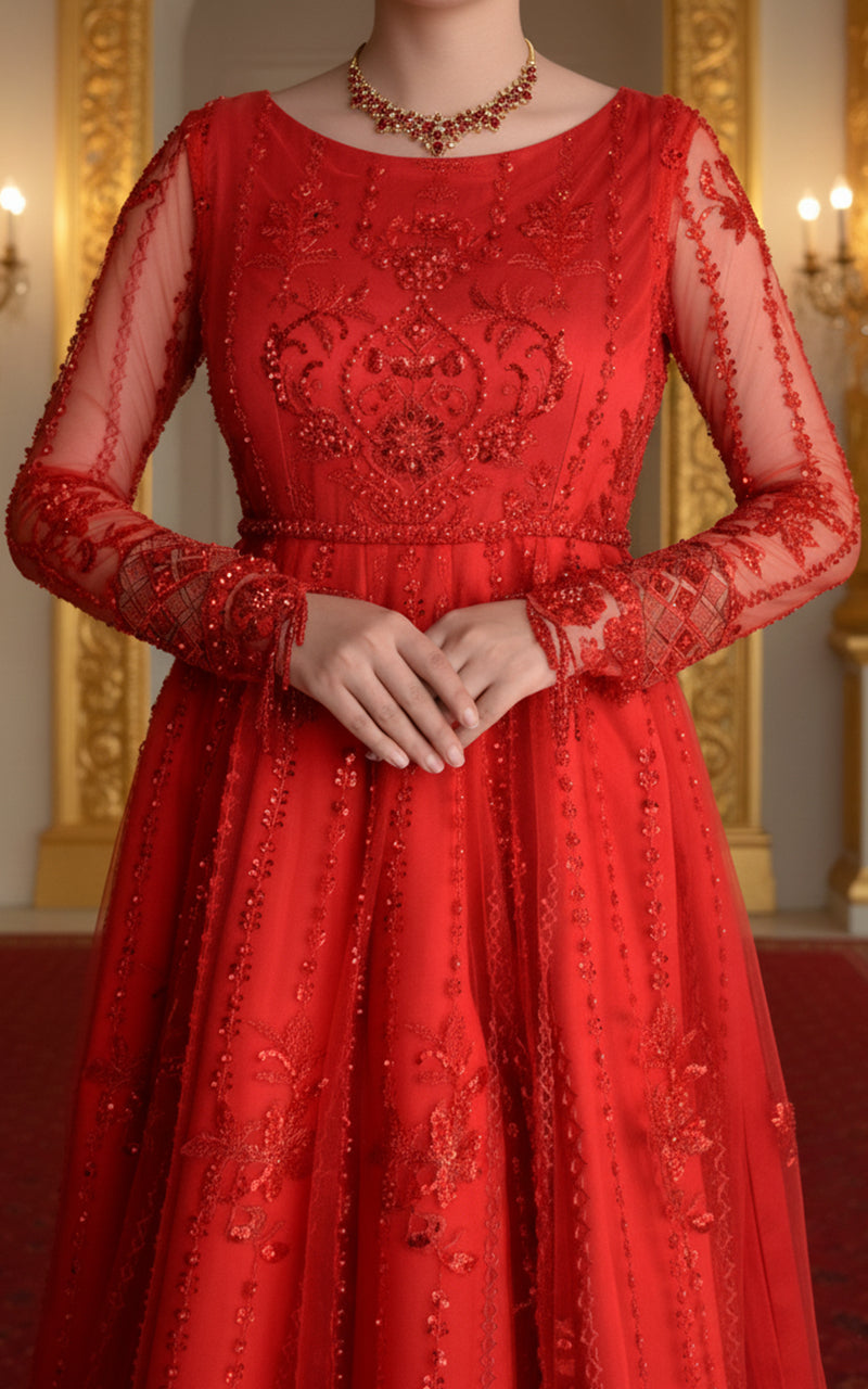 Threads and Motifs | Formal Dresses 25 | Net Embroidered Maxi, image 3