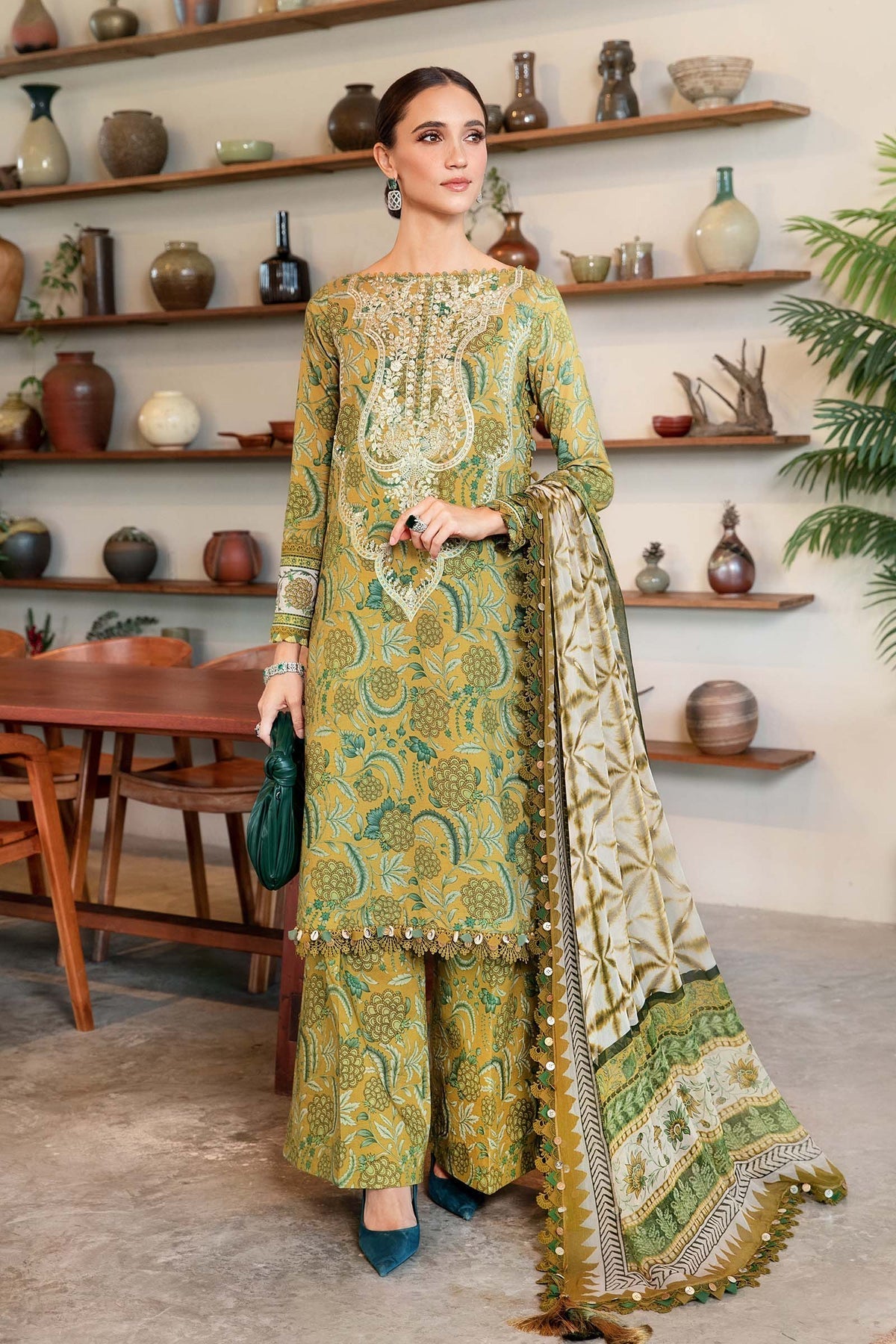 Maria B | M Prints 25 | MPT-2513-B -  Maria B Ladies Clothes - Original Designer Dress - House of Maryam