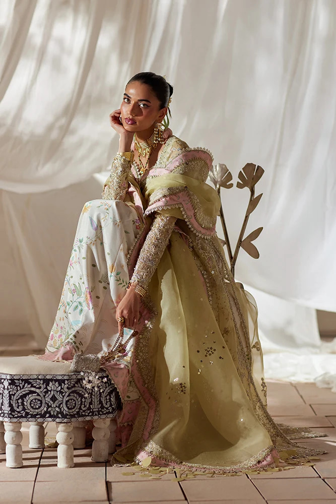Suffuse Silvia pastel yellow organza pishwas and culottes, photo 4