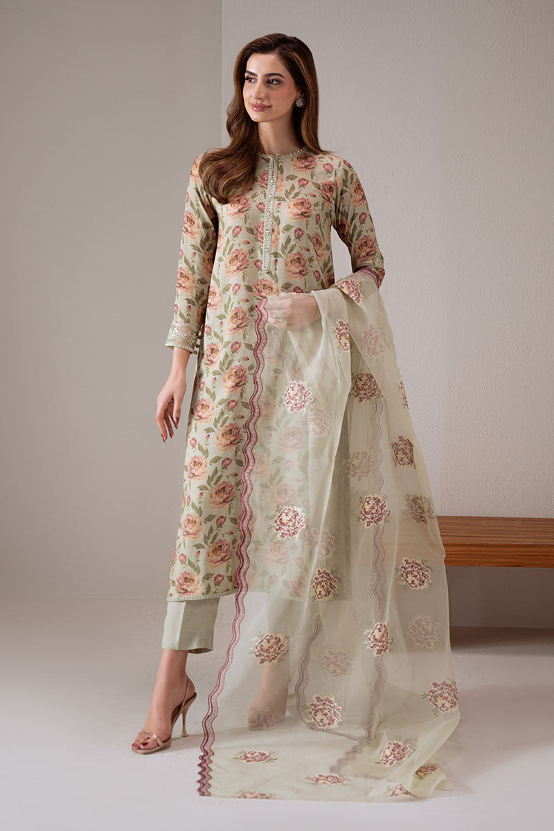 Cross Stitch | Exclusive Pret | Moss Glow-2 PC (Shirt & Dupatta), image 2