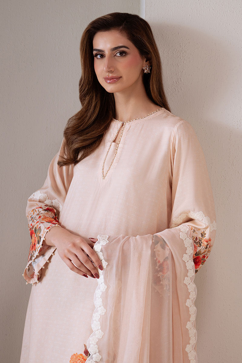 Cross Stitch | Exclusive Pret | Dawn Rose-2 PC (Shirt & Dupatta)