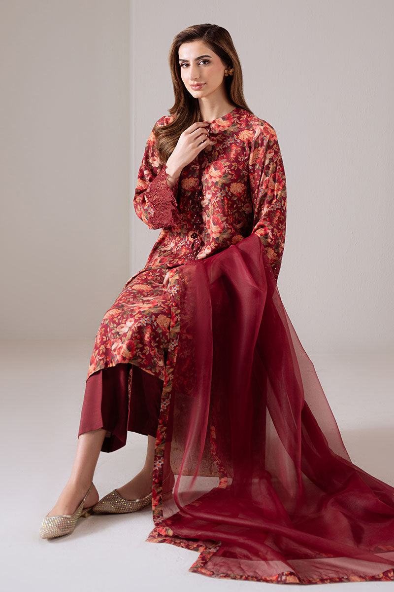 Cross Stitch | Exclusive Pret | Scarlet Sunset-2 PC (Shirt & Dupatta), image 3