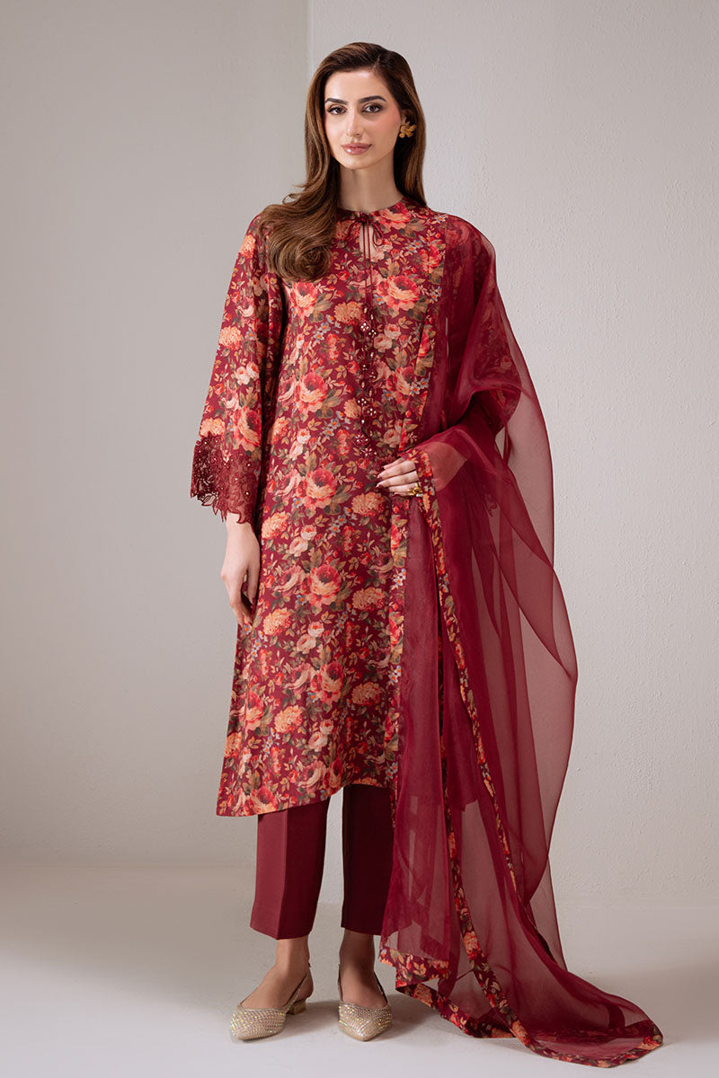 Cross Stitch | Exclusive Pret | Scarlet Sunset-2 PC (Shirt & Dupatta)-1