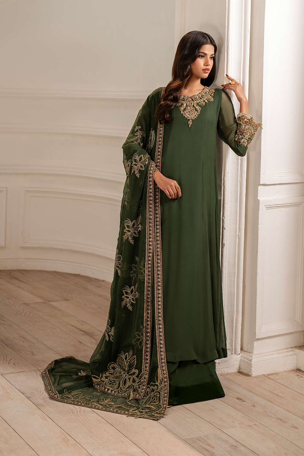 Iznik I Festive Formal I UE-416 Embroidered Chiffon -  Iznik Ladies Clothes - Original Designer Dress - House of Maryam