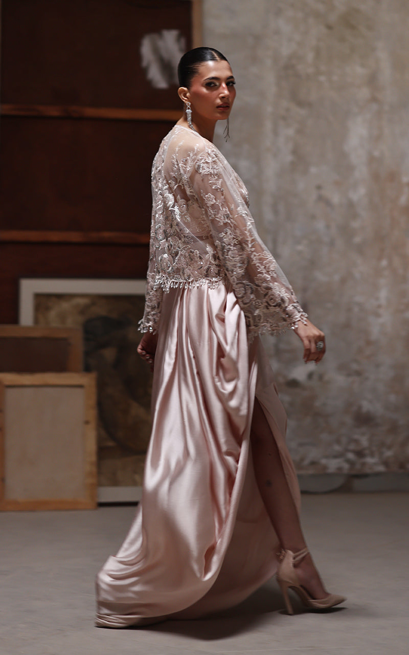 Threads and Motifs | Formal Dresses 25 | Net Embroidered Jacket With Skirt-4