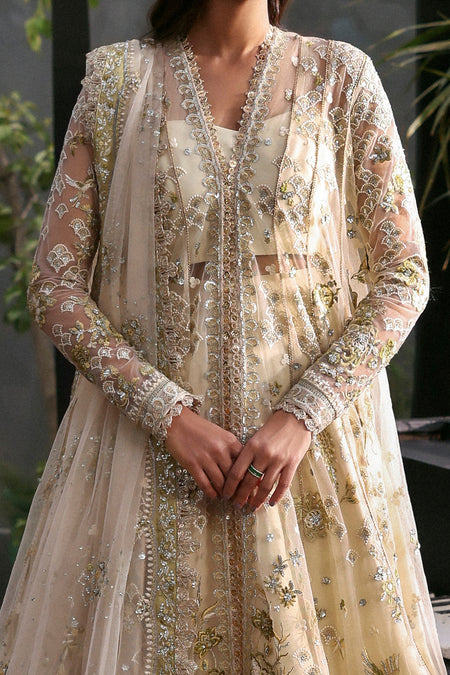 Afrozeh Fleurie off white formal maxi and lehenga, photo 3