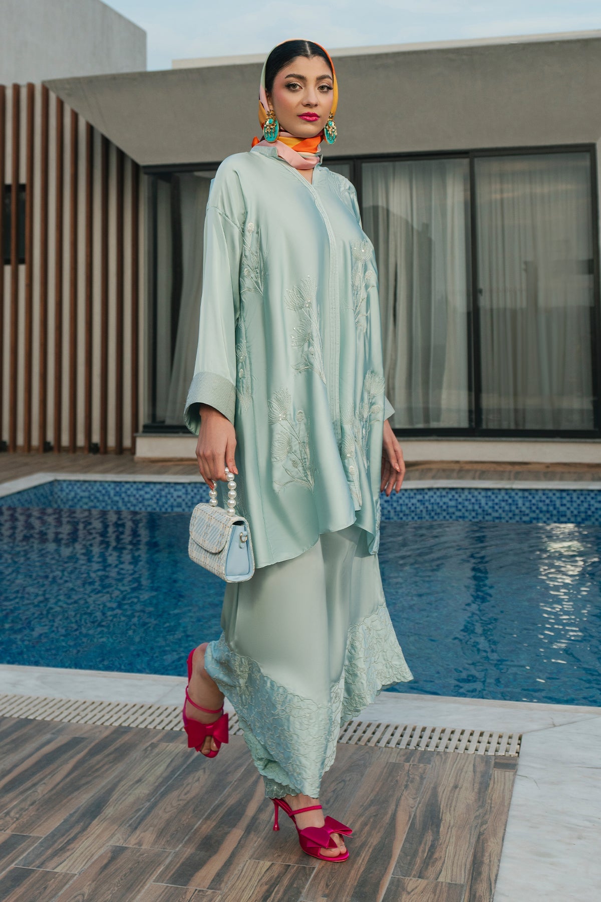 Fahad Hussayn | Lawn Banger | Aqua Babe -  Erum Khan Ladies Clothes - Original Designer Dress - House of Maryam