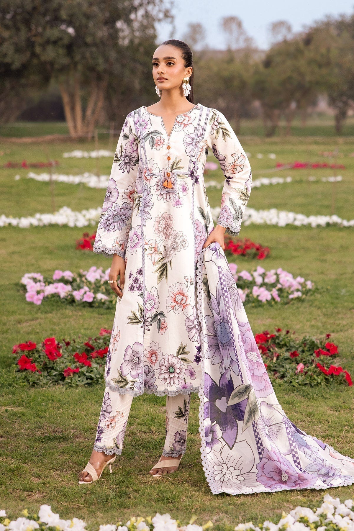 Alizeh | Sheen Lawn Prints 24 | TUBEROSE -  Alizeh Casuals - Original Designer Dress - House of Maryam