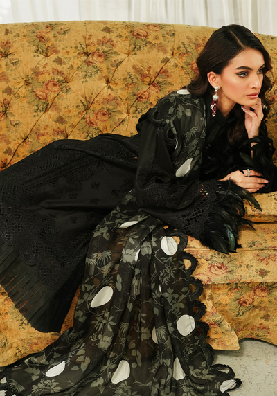 Zarqash | Tresor Luxury Lawn 24 | ZQT 005 MIDNIGHT -  Zarqash Luxury - Original Designer Dress - House of Maryam
