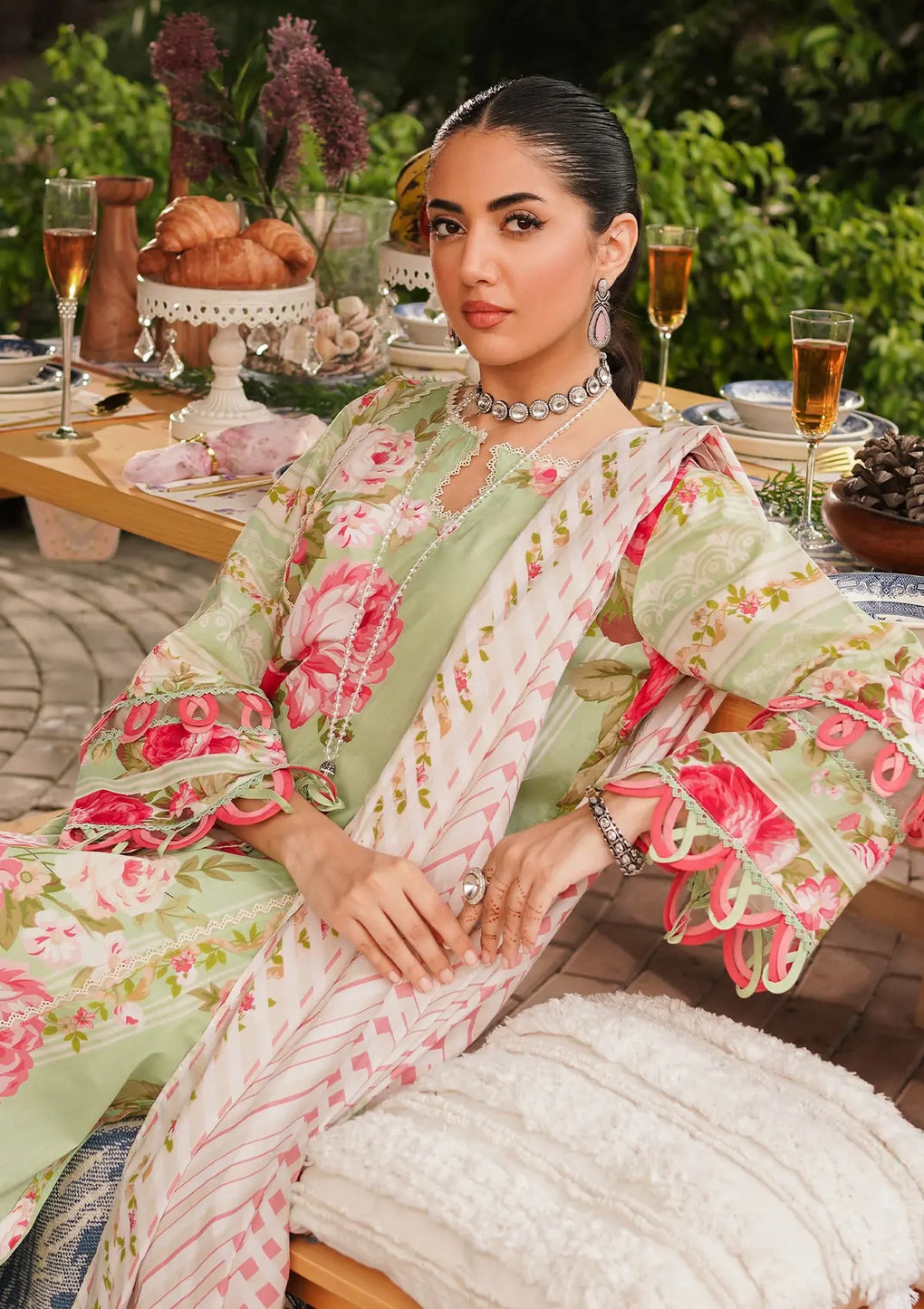 Elaf Premium | Printed Collection 24 | EEP-05A - Mint To Be -  Elaf Premium Casuals - Original Designer Dress - House of Maryam