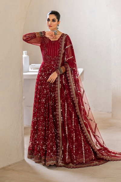 Iznik | Chinnon Chiffon | CC-49 Embroidered Net -  Iznik Formal - Original Designer Dress - House of Maryam
