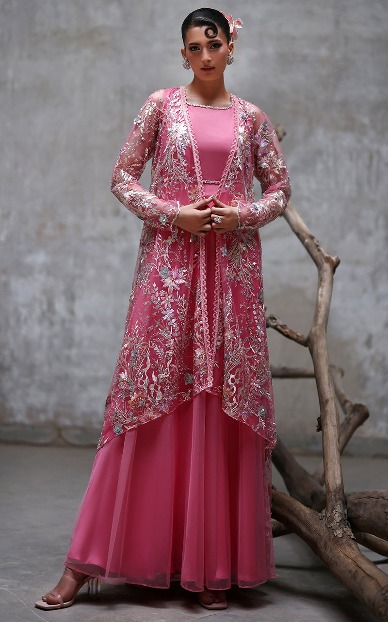 Threads and Motifs | Formal Dresses 25 | NET EMBROIDERED JAKCET WITH MAXI -  Threads and Motifs Ladies Clothes - Original Designer Dress - House of Maryam