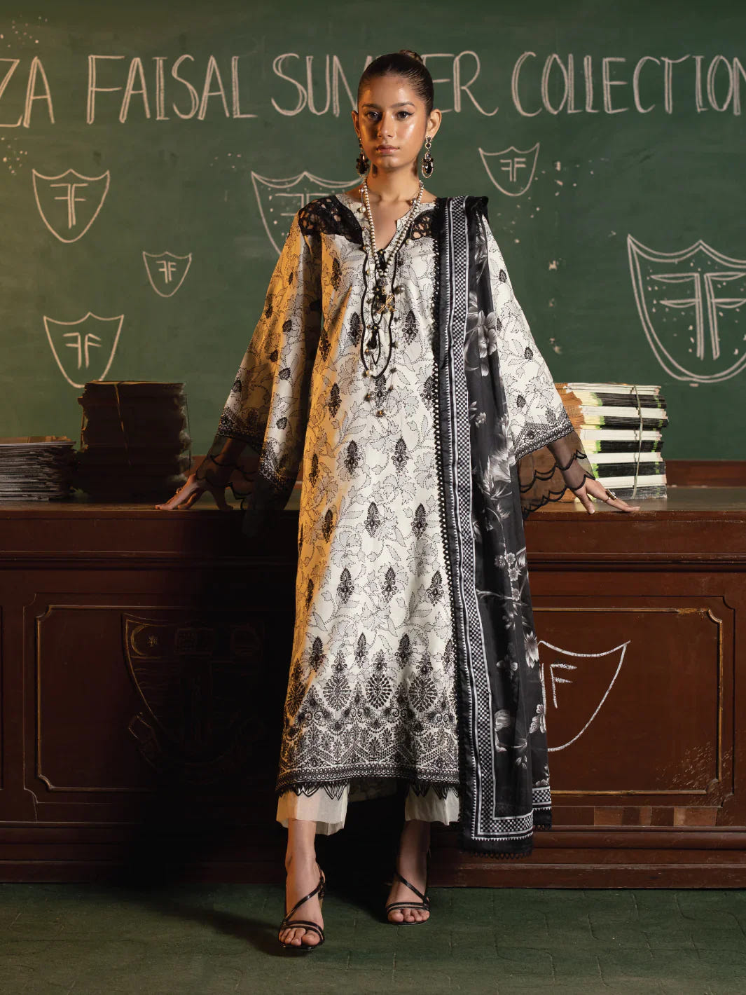 Faiza Faisal | Maya Luxury Lawn | Deniz -  Faiza Faisal Luxury - Original Designer Dress - House of Maryam