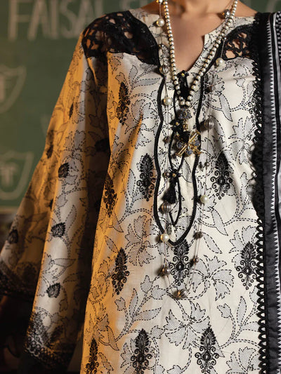 Faiza Faisal | Maya Luxury Lawn | Deniz -  Faiza Faisal Luxury - Original Designer Dress - House of Maryam
