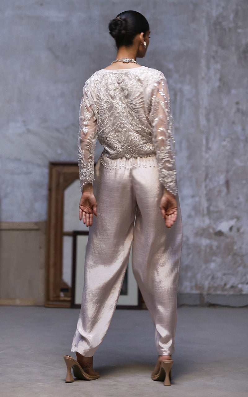 Threads and Motifs | Formal Dresses 25 | Net Embroidered Jacket With Trouser-2