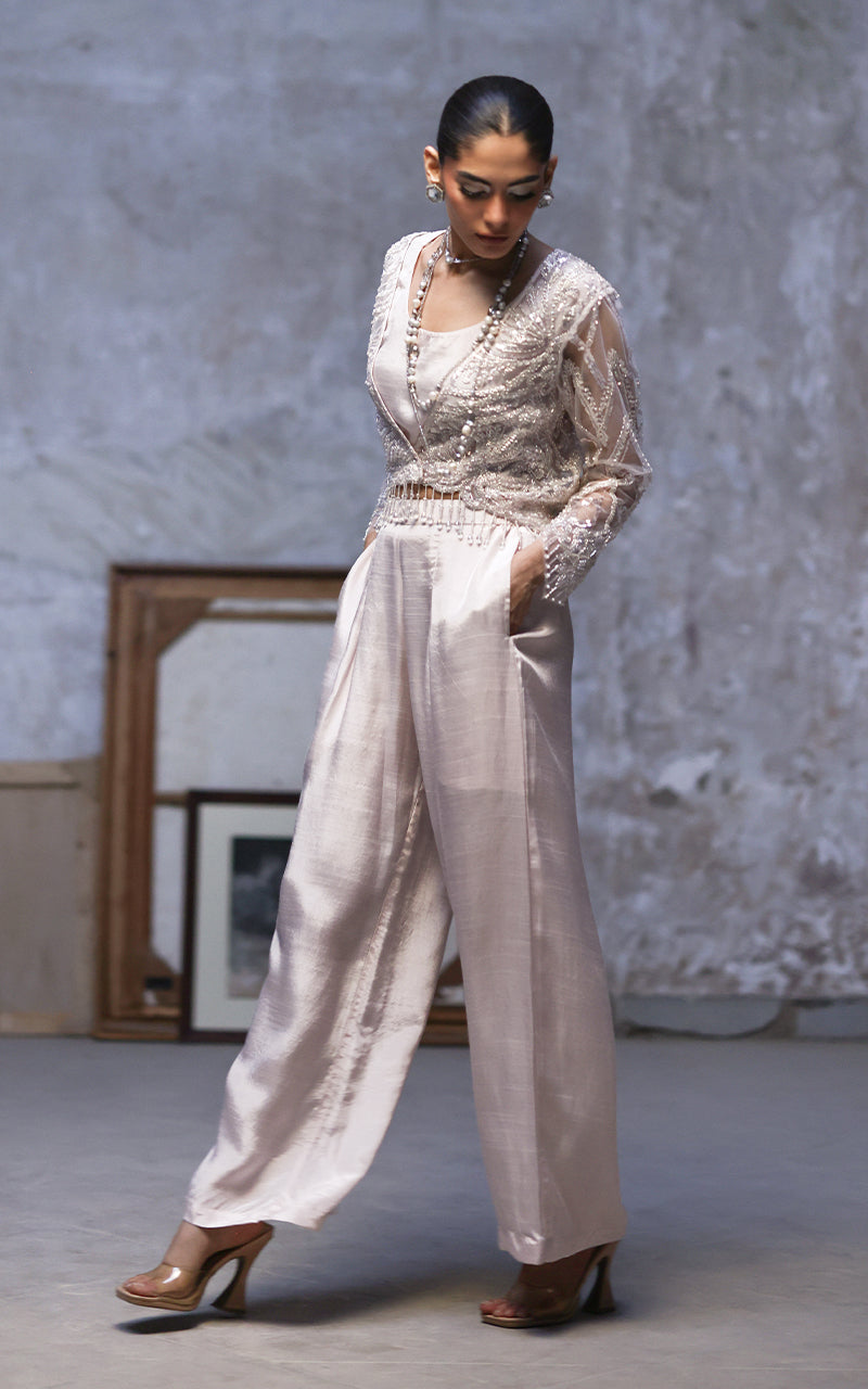 Threads and Motifs | Formal Dresses 25 | Net Embroidered Jacket With Trouser-3