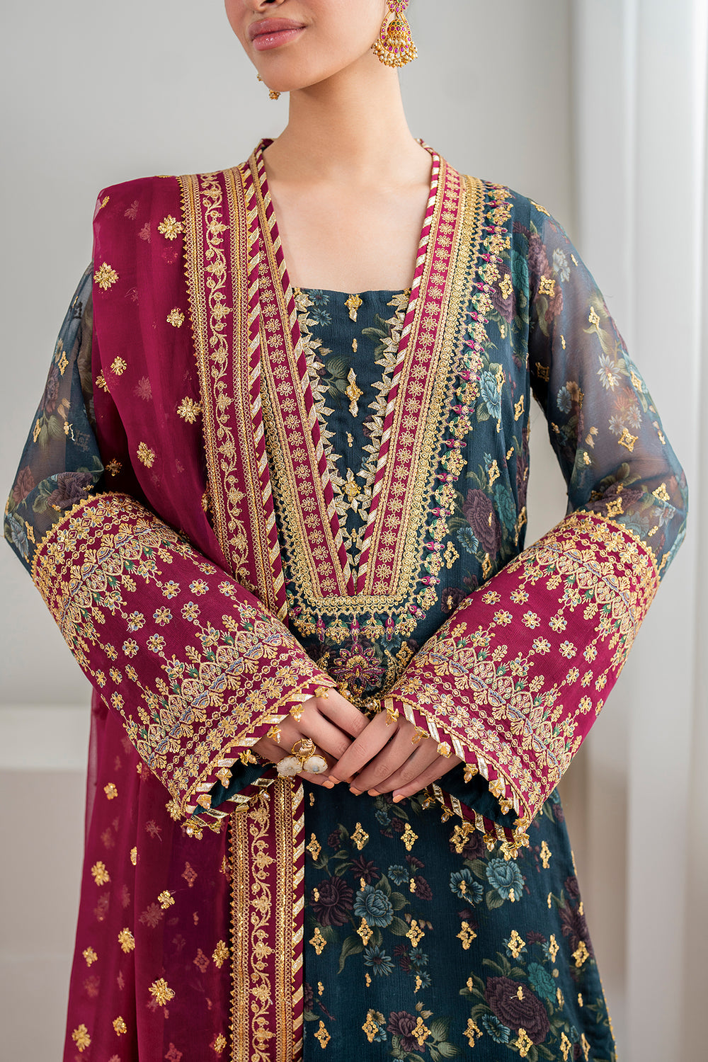 Baroque | Formals Collection | EMBROIDERED CHIFFON UF-689, image 3