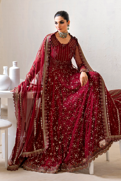 Iznik | Chinnon Chiffon | CC-49 Embroidered Net -  Iznik Formal - Original Designer Dress - House of Maryam