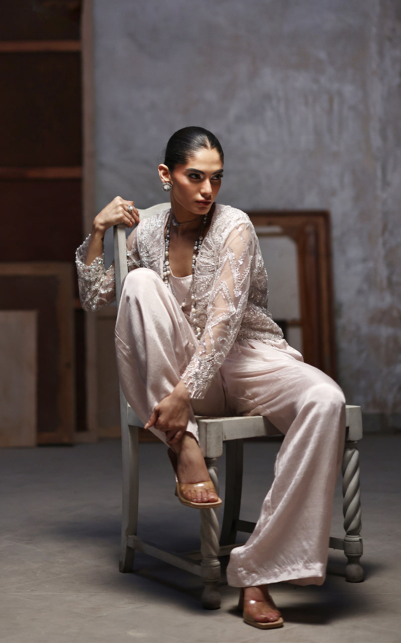 Threads and Motifs | Formal Dresses 25 | Net Embroidered Jacket With Trouser, image 5