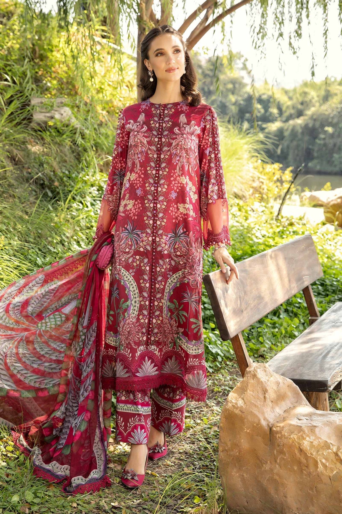 Maria B | M Prints 25 | MPT-2514-B -  Maria B Ladies Clothes - Original Designer Dress - House of Maryam