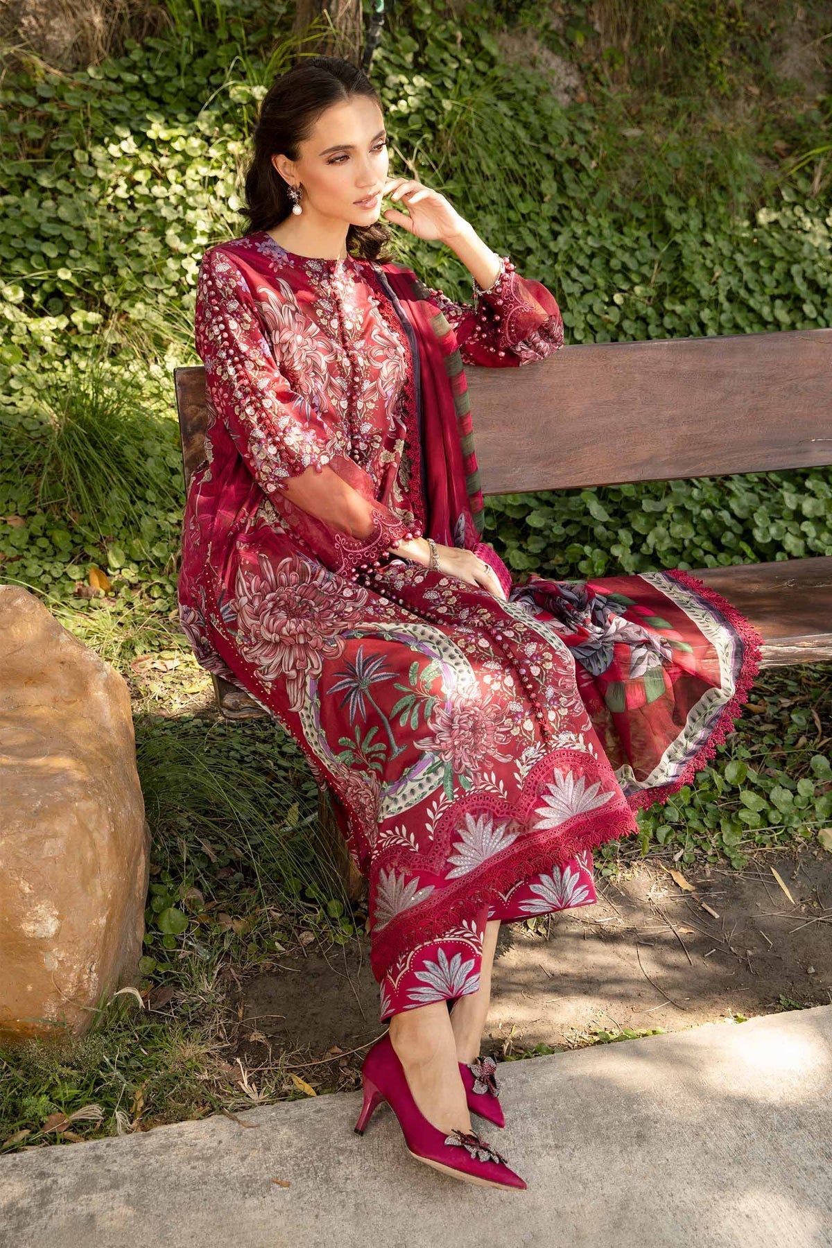 Maria B | M Prints 25 | MPT-2514-B -  Maria B Ladies Clothes - Original Designer Dress - House of Maryam