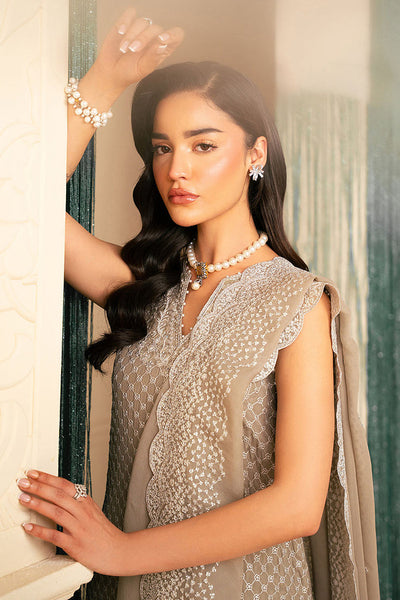 Cross Stitch | Luxe Atelier 25 | FEATHER GREY -  Cross Stitch Ladies Clothes - Original Designer Dress - House of Maryam