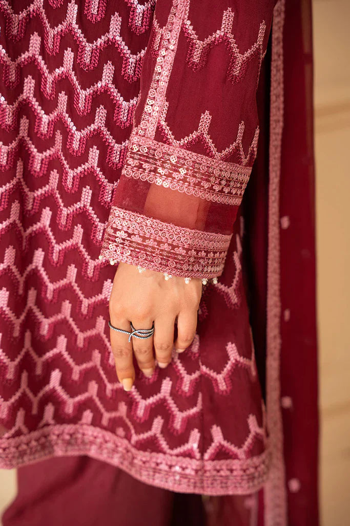 Cross Stitch | Luxe Atelier 25 | BURGUNDY BLISS -  Cross Stitch Ladies Clothes - Original Designer Dress - House of Maryam