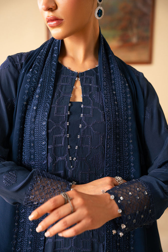 Cross Stitch | Luxe Atelier 25 | INDIGO BLUE -  Cross Stitch Ladies Clothes - Original Designer Dress - House of Maryam