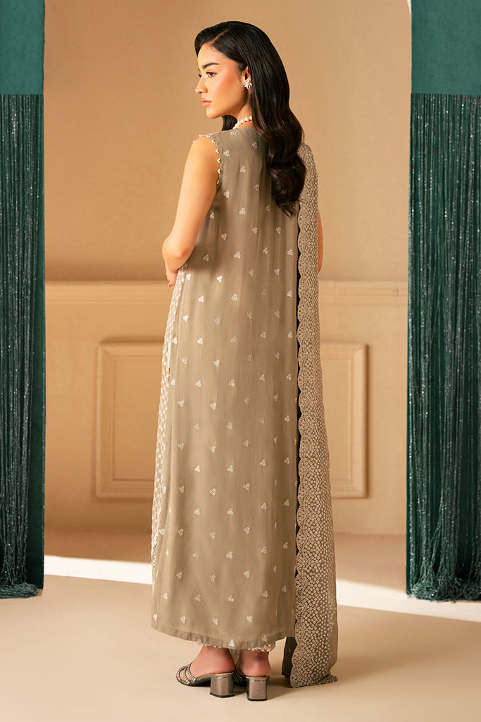 Cross Stitch | Luxe Atelier 25 | FEATHER GREY -  Cross Stitch Ladies Clothes - Original Designer Dress - House of Maryam