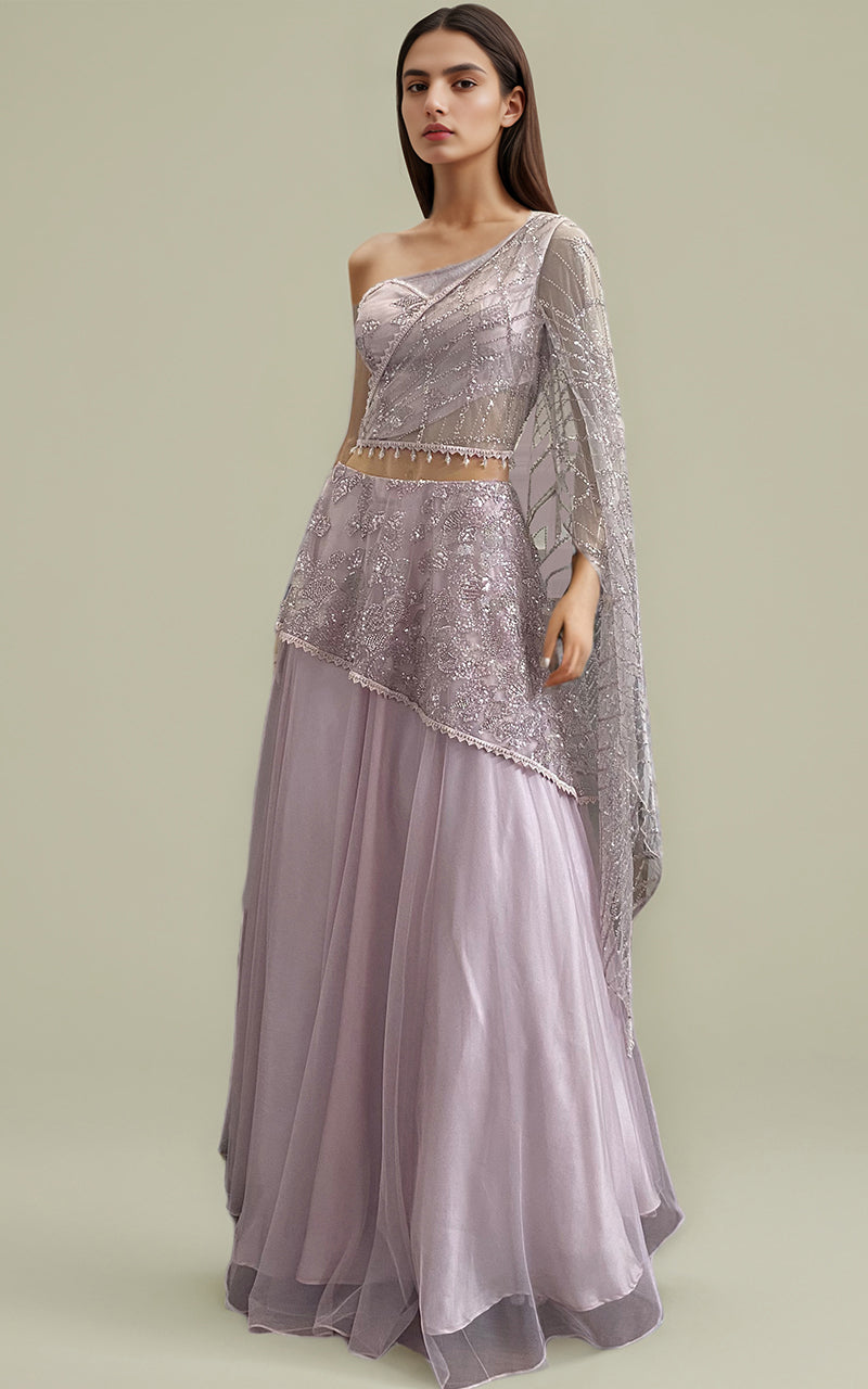 Threads and Motifs | Formal Dresses 25 | Net Embroidered Dress With Skirt -  Threads and Motifs Ladies Clothes - Original Designer Dress - House of Maryam