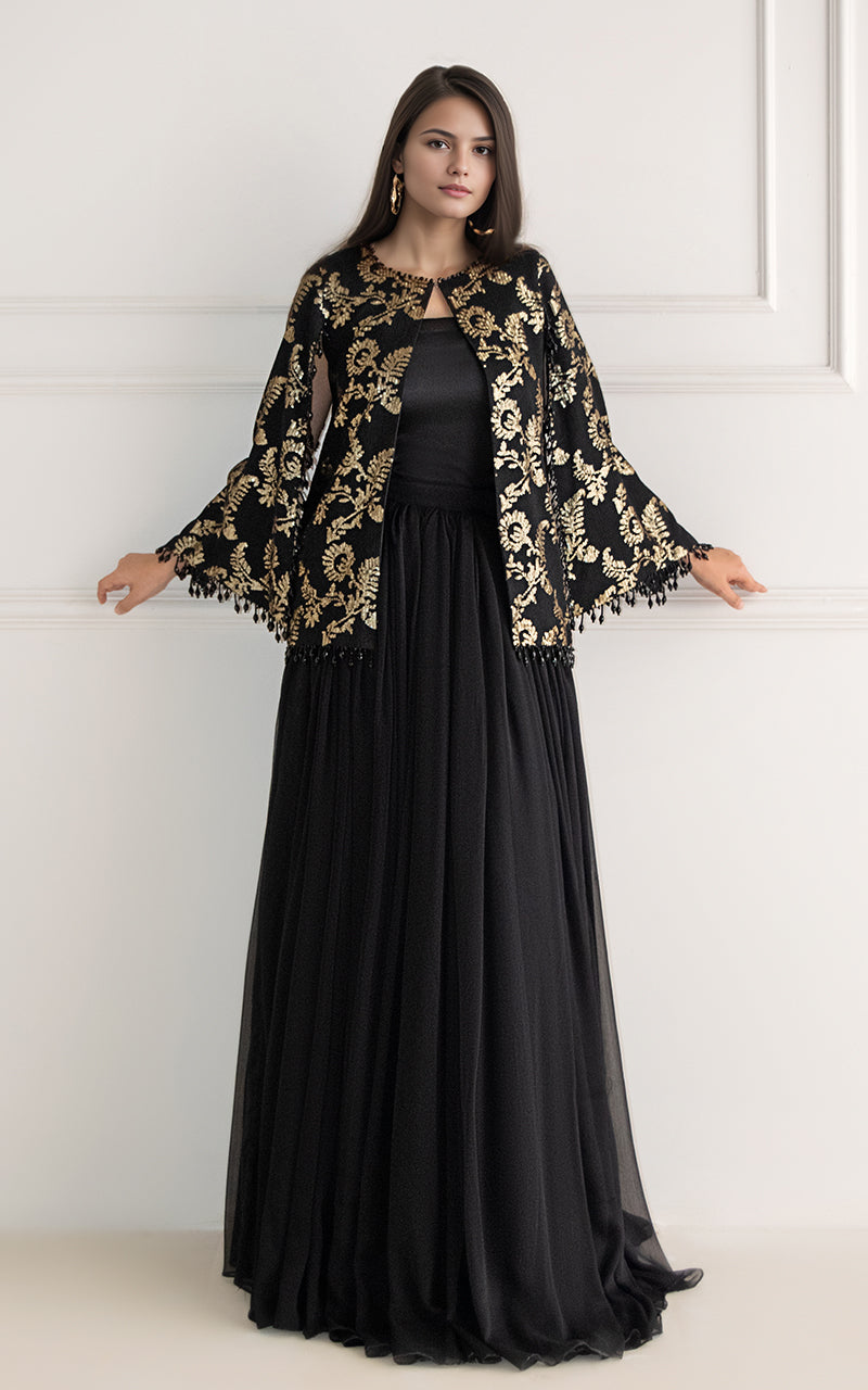 Threads and Motifs | Formal Dresses 25 | Chiffon Embroidered Jacket-3