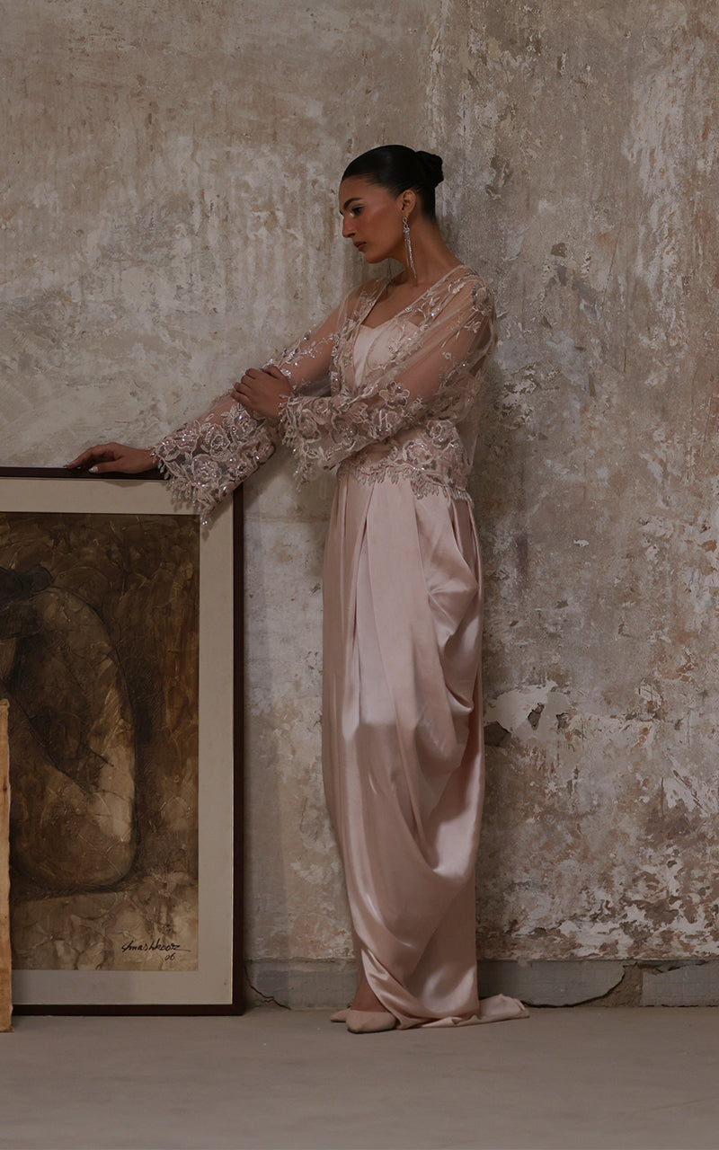 Threads and Motifs | Formal Dresses 25 | Net Embroidered Jacket With Skirt-3
