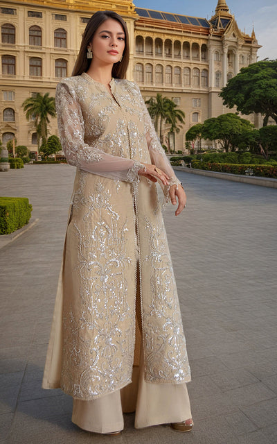 Threads and Motifs | Formal Dresses 25 | Net Embroidered Jacket -  Threads and Motifs Ladies Clothes - Original Designer Dress - House of Maryam