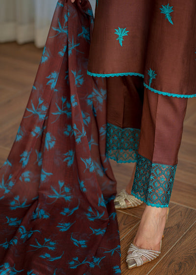 Fozia Khalid | Silk Spire | COCOA -  Fozia Khalid Ladies Clothes - Original Designer Dress - House of Maryam