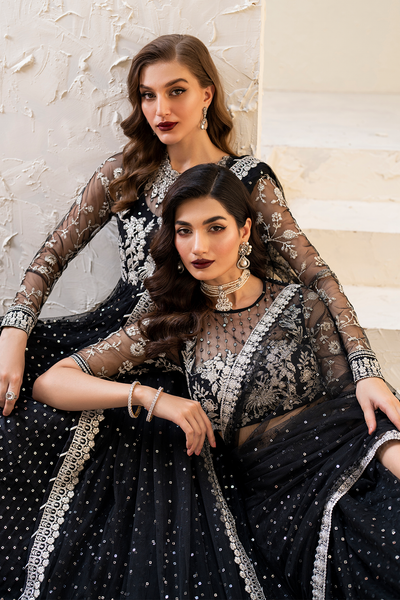 Iznik | Chinnon Chiffon | CC-50 Embroidered Net -  Iznik Formal - Original Designer Dress - House of Maryam