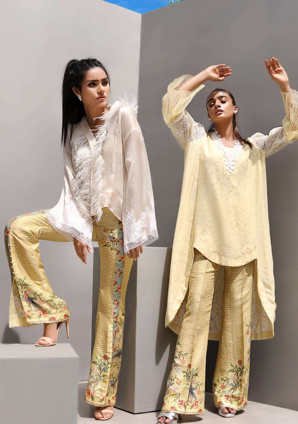 Layla Chatoor | Luxury Pret | Satin Wrap Pantstop, image 3