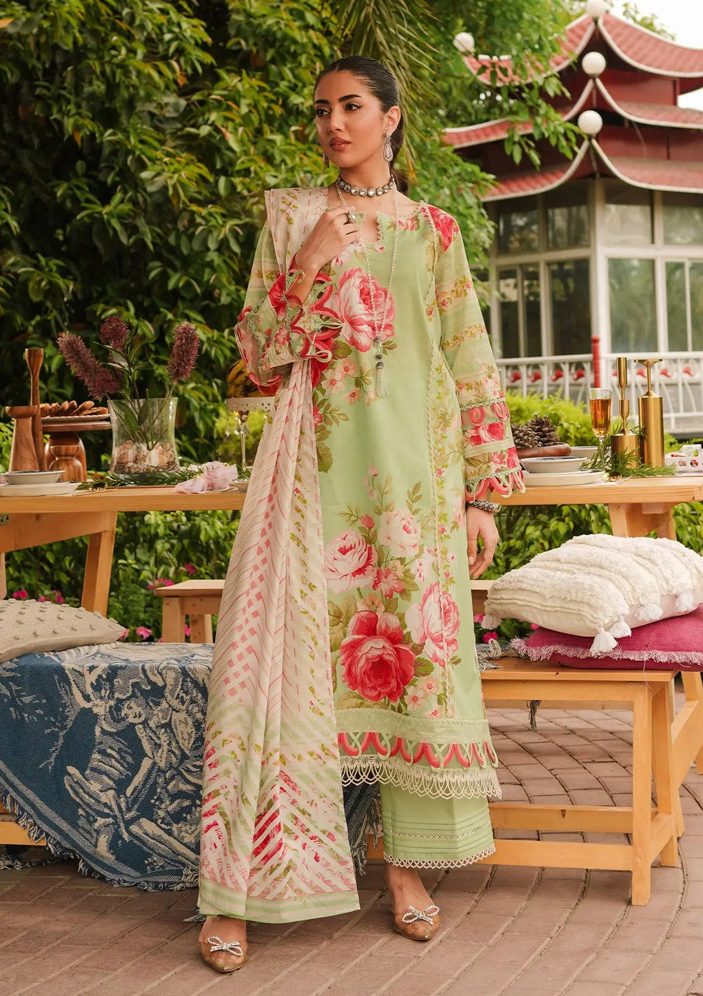 Elaf Premium | Printed Collection 24 | EEP-05A - Mint To Be -  Elaf Premium Casuals - Original Designer Dress - House of Maryam