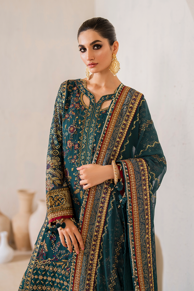 Iznik | Chinnon Chiffon | CC-46 Embroidered Chiffon -  Iznik Formal - Original Designer Dress - House of Maryam