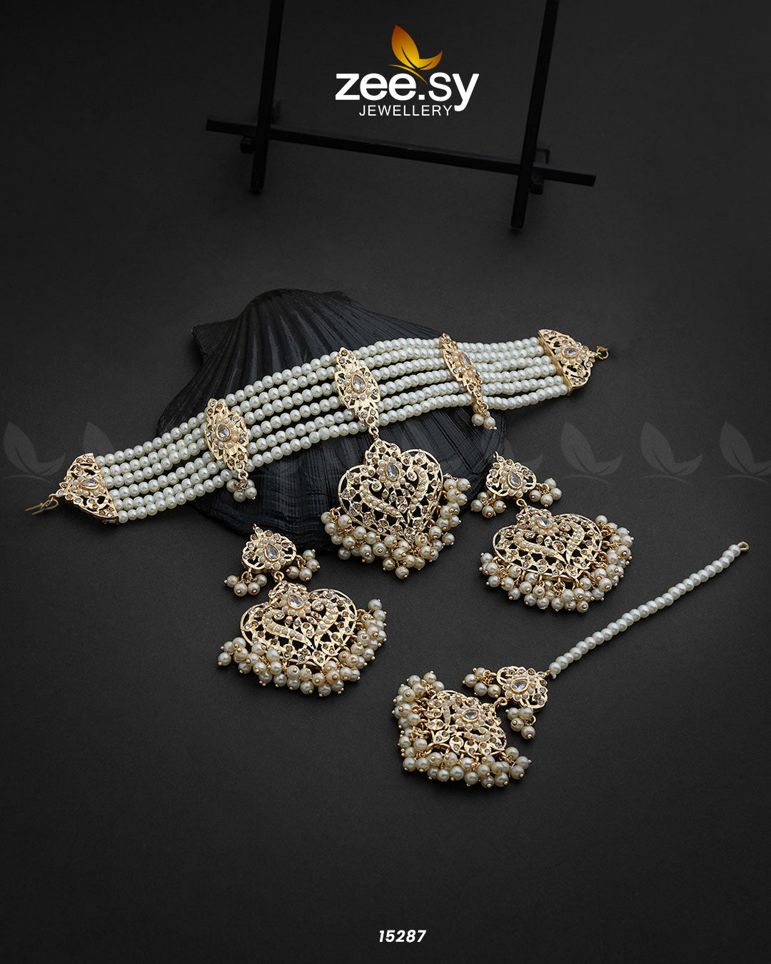 Hyderabadi Guluband Necklace -  Zeesy Necklace Sets - Original Designer Dress - House of Maryam