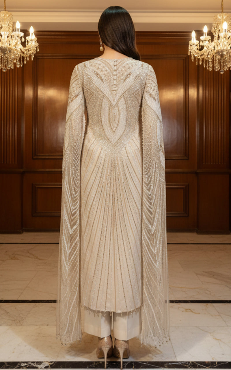 Threads and Motifs | Formal Dresses 25 | Net Embroidered Jacket With Trouser-2