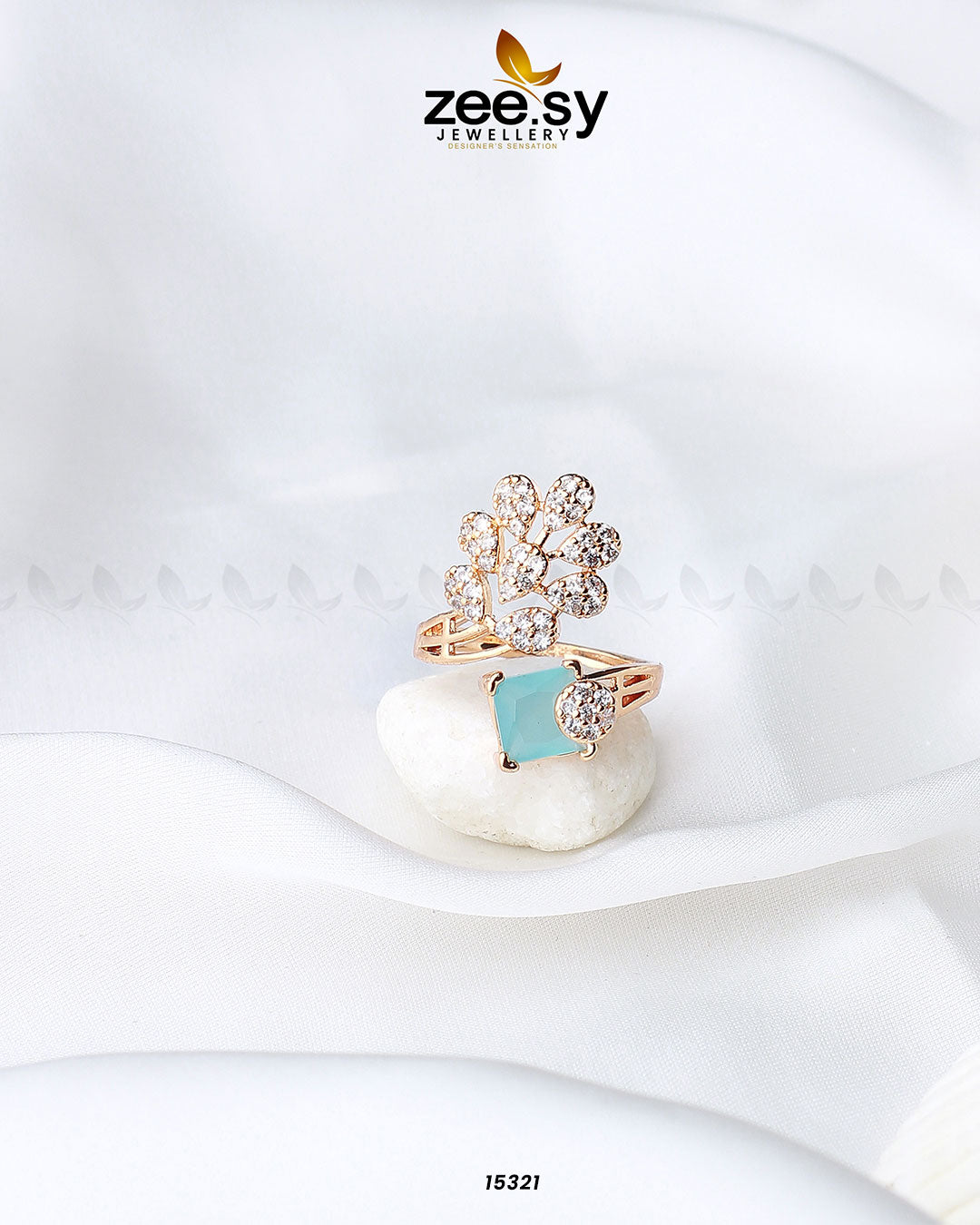 Delicate Leaf Ring -  Zeesy Rings - Original Designer Dress - House of Maryam