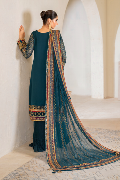 Iznik | Chinnon Chiffon | CC-46 Embroidered Chiffon -  Iznik Formal - Original Designer Dress - House of Maryam
